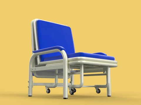 FOLDING ATTENDANT CHAIR TRANSFUSION WAITING BLOOD DONOR CUM BED 3D 모델