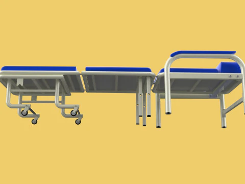 FOLDING ATTENDANT CHAIR TRANSFUSION WAITING BLOOD DONOR CUM BED 3D Model