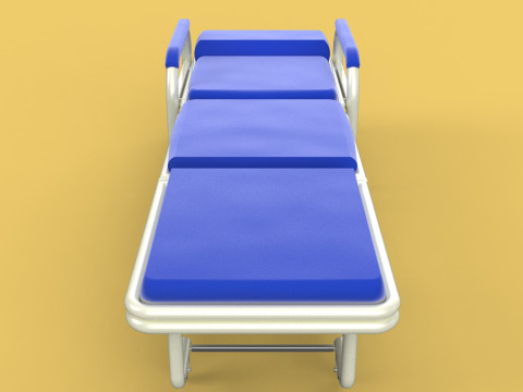 FOLDING ATTENDANT CHAIR TRANSFUSION WAITING BLOOD DONOR CUM BED 3D 모델