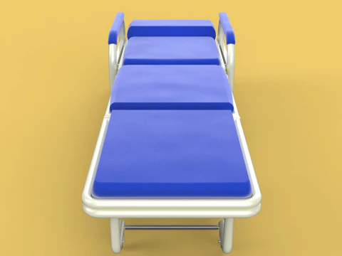 FOLDING ATTENDANT CHAIR TRANSFUSION WAITING BLOOD DONOR CUM BED 3D Model