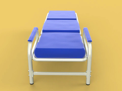 FOLDING ATTENDANT CHAIR TRANSFUSION WAITING BLOOD DONOR CUM BED 3D Model