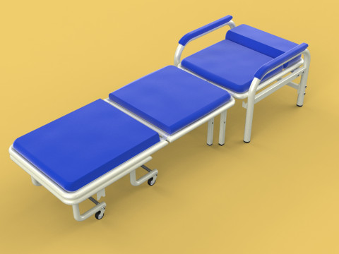 FOLDING ATTENDANT CHAIR TRANSFUSION WAITING BLOOD DONOR CUM BED 3D 모델