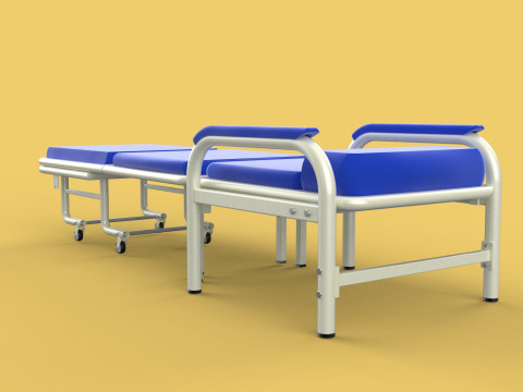 FOLDING ATTENDANT CHAIR TRANSFUSION WAITING BLOOD DONOR CUM BED 3D 모델