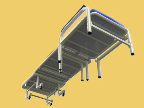 FOLDING ATTENDANT CHAIR TRANSFUSION WAITING BLOOD DONOR CUM BED 3D Model