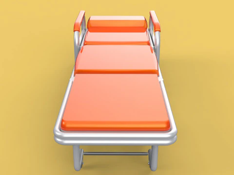 AUTOMATIC FOLDING HYDRAULIC ATTENDANT CHAIR BED WAITING HOSPITAL 3D Model