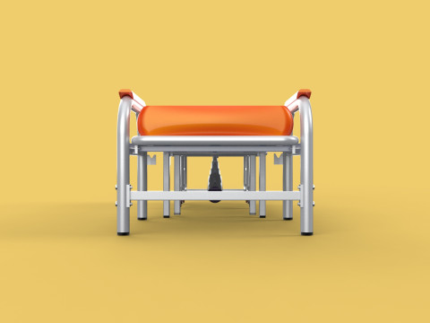 AUTOMATIC FOLDING HYDRAULIC ATTENDANT CHAIR BED WAITING HOSPITAL Modelo 3D