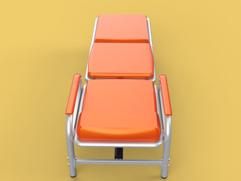 AUTOMATIC FOLDING HYDRAULIC ATTENDANT CHAIR BED WAITING HOSPITAL Modelo 3D