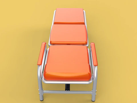 AUTOMATIC FOLDING HYDRAULIC ATTENDANT CHAIR BED WAITING HOSPITAL 3D Model