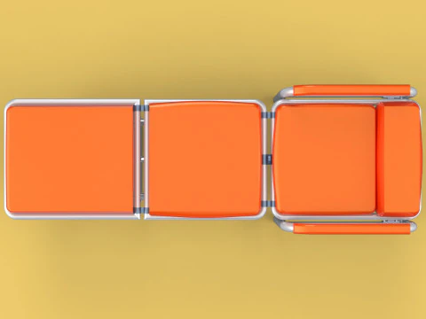 AUTOMATIC FOLDING HYDRAULIC ATTENDANT CHAIR BED WAITING HOSPITAL 3D Model