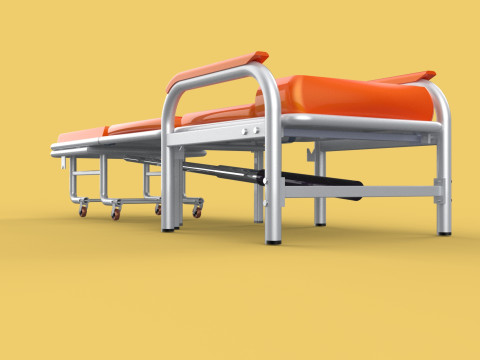 AUTOMATIC FOLDING HYDRAULIC ATTENDANT CHAIR BED WAITING HOSPITAL Modelo 3D