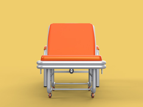 AUTOMATIC FOLDING HYDRAULIC ATTENDANT CHAIR BED WAITING HOSPITAL Modelo 3D