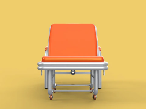 AUTOMATIC FOLDING HYDRAULIC ATTENDANT CHAIR BED WAITING HOSPITAL 3D Model