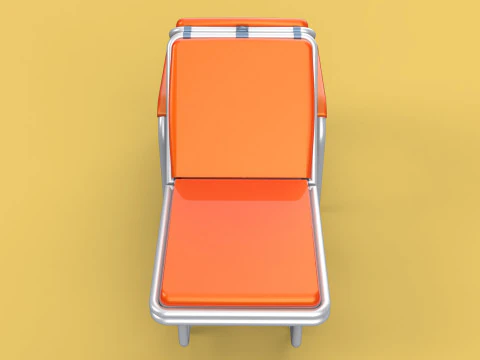 AUTOMATIC FOLDING HYDRAULIC ATTENDANT CHAIR BED WAITING HOSPITAL 3D Model