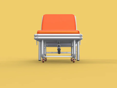 AUTOMATIC FOLDING HYDRAULIC ATTENDANT CHAIR BED WAITING HOSPITAL 3D Model