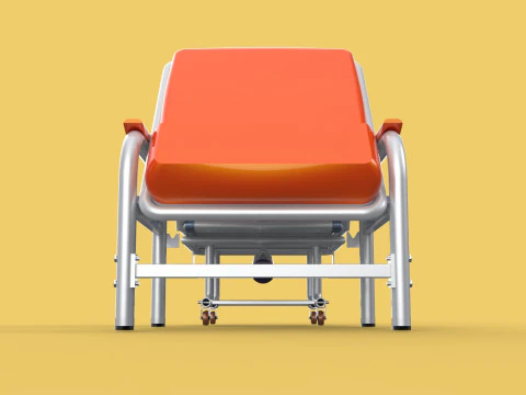 AUTOMATIC FOLDING HYDRAULIC ATTENDANT CHAIR BED WAITING HOSPITAL 3D Model
