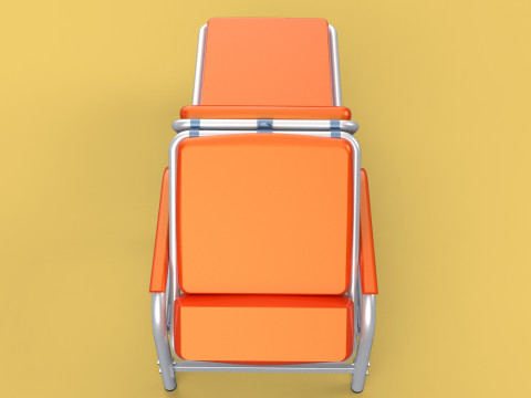 AUTOMATIC FOLDING HYDRAULIC ATTENDANT CHAIR BED WAITING HOSPITAL Modelo 3D