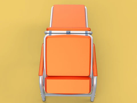 AUTOMATIC FOLDING HYDRAULIC ATTENDANT CHAIR BED WAITING HOSPITAL 3D Model