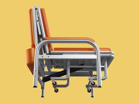 AUTOMATIC FOLDING HYDRAULIC ATTENDANT CHAIR BED WAITING HOSPITAL 3D Model