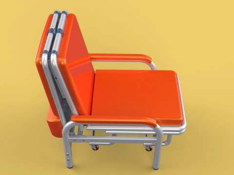 AUTOMATIC FOLDING HYDRAULIC ATTENDANT CHAIR BED WAITING HOSPITAL 3D Model