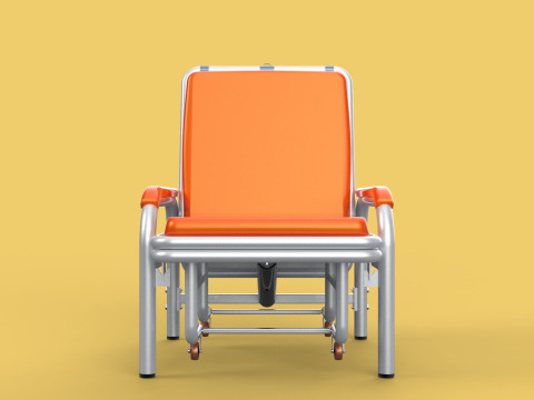 AUTOMATIC FOLDING HYDRAULIC ATTENDANT CHAIR BED WAITING HOSPITAL Modelo 3D