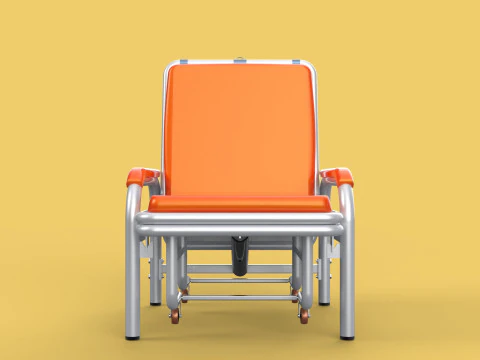 AUTOMATIC FOLDING HYDRAULIC ATTENDANT CHAIR BED WAITING HOSPITAL 3D Model
