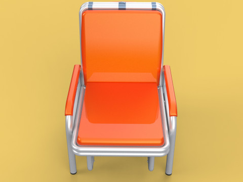 AUTOMATIC FOLDING HYDRAULIC ATTENDANT CHAIR BED WAITING HOSPITAL Modelo 3D