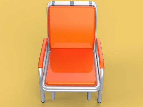 AUTOMATIC FOLDING HYDRAULIC ATTENDANT CHAIR BED WAITING HOSPITAL 3D Model