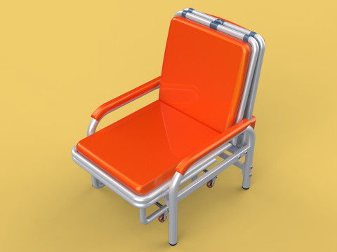 AUTOMATIC FOLDING HYDRAULIC ATTENDANT CHAIR BED WAITING HOSPITAL Modelo 3D