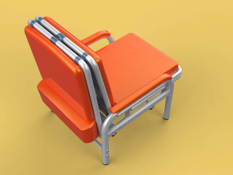 AUTOMATIC FOLDING HYDRAULIC ATTENDANT CHAIR BED WAITING HOSPITAL 3D Model