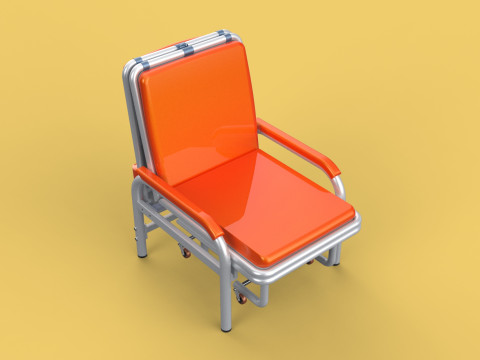 AUTOMATIC FOLDING HYDRAULIC ATTENDANT CHAIR BED WAITING HOSPITAL Modelo 3D