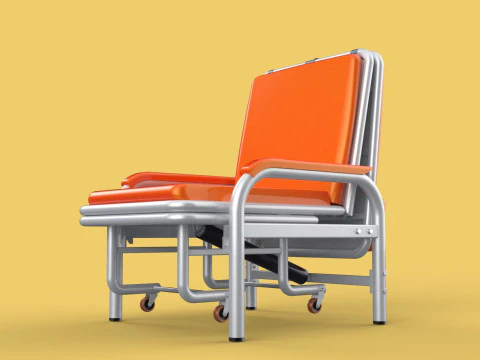 AUTOMATIC FOLDING HYDRAULIC ATTENDANT CHAIR BED WAITING HOSPITAL 3D Model