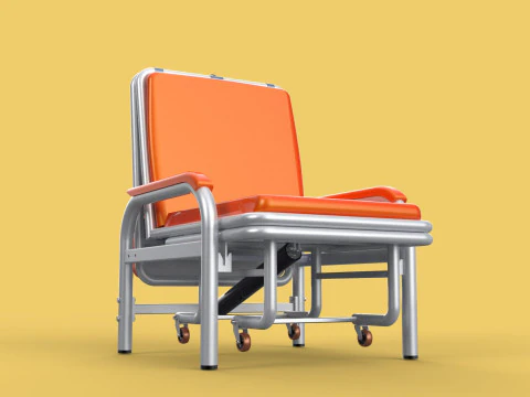 AUTOMATIC FOLDING HYDRAULIC ATTENDANT CHAIR BED WAITING HOSPITAL 3D Model