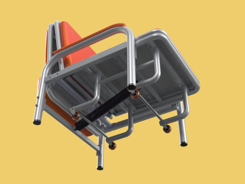 AUTOMATIC FOLDING HYDRAULIC ATTENDANT CHAIR BED WAITING HOSPITAL Modelo 3D