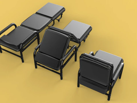 HOSPITAL ROOM ACCOMPANY CHAIR PATIENT FOLDABLE NURSING CHAIR BED 3D Model