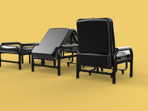 HOSPITAL ROOM ACCOMPANY CHAIR PATIENT FOLDABLE NURSING CHAIR BED 3D-Modell