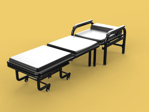 HOSPITAL ROOM ACCOMPANY CHAIR PATIENT FOLDABLE NURSING CHAIR BED 3D-Modell