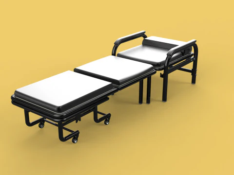 HOSPITAL ROOM ACCOMPANY CHAIR PATIENT FOLDABLE NURSING CHAIR BED 3D Model