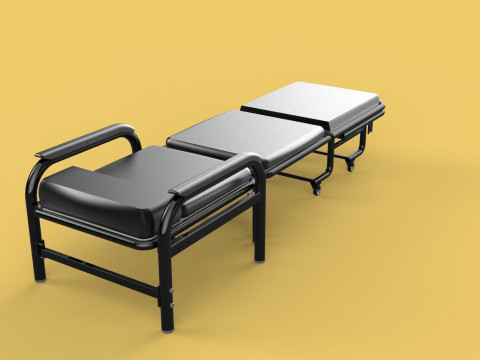 HOSPITAL ROOM ACCOMPANY CHAIR PATIENT FOLDABLE NURSING CHAIR BED 3D-Modell