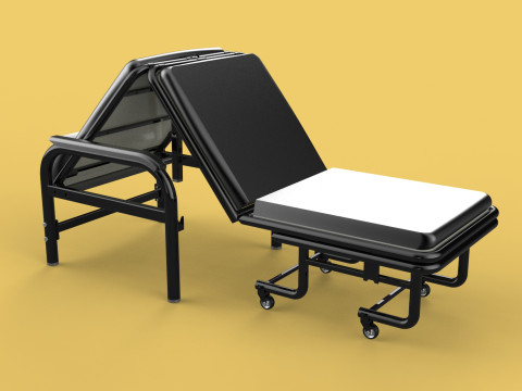 HOSPITAL ROOM ACCOMPANY CHAIR PATIENT FOLDABLE NURSING CHAIR BED 3D-Modell