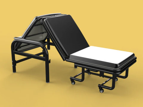 HOSPITAL ROOM ACCOMPANY CHAIR PATIENT FOLDABLE NURSING CHAIR BED 3D Model