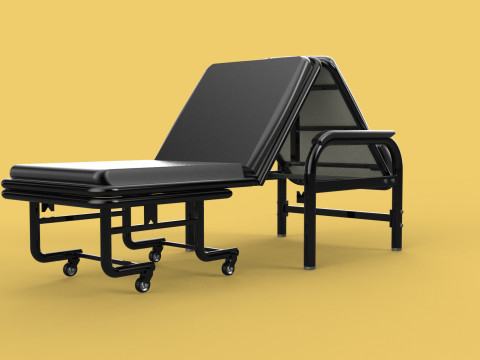 HOSPITAL ROOM ACCOMPANY CHAIR PATIENT FOLDABLE NURSING CHAIR BED 3D-Modell