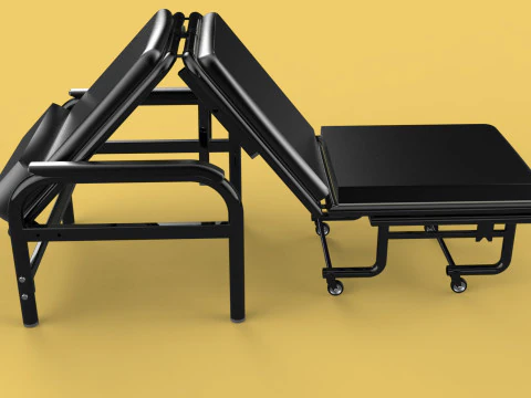 HOSPITAL ROOM ACCOMPANY CHAIR PATIENT FOLDABLE NURSING CHAIR BED 3D Model