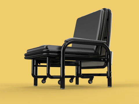 HOSPITAL ROOM ACCOMPANY CHAIR PATIENT FOLDABLE NURSING CHAIR BED 3D Model