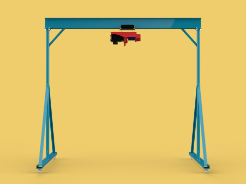 PORTABLE GANTRY CRANE MOBILE LIFTER GIRDER OVERHEAD BRIDGE HOIST Modelo 3D