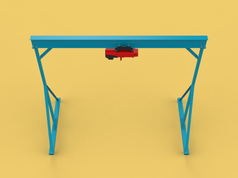 PORTABLE GANTRY CRANE MOBILE LIFTER GIRDER OVERHEAD BRIDGE HOIST Modelo 3D