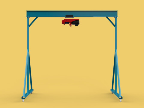 PORTABLE GANTRY CRANE MOBILE LIFTER GIRDER OVERHEAD BRIDGE HOIST Modelo 3D