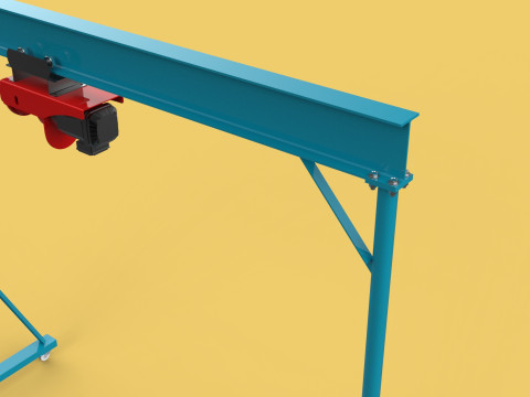 PORTABLE GANTRY CRANE MOBILE LIFTER GIRDER OVERHEAD BRIDGE HOIST Modelo 3D