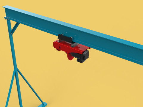 PORTABLE GANTRY CRANE MOBILE LIFTER GIRDER OVERHEAD BRIDGE HOIST Modelo 3D