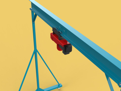 PORTABLE GANTRY CRANE MOBILE LIFTER GIRDER OVERHEAD BRIDGE HOIST Modelo 3D