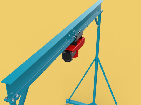 PORTABLE GANTRY CRANE MOBILE LIFTER GIRDER OVERHEAD BRIDGE HOIST Modelo 3D
